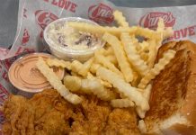Fans Flock to Raising Cane’s Grand Opening in Ann Arbor An order at the new Raising Cane's location in Ann Arbor.