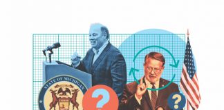 Collage of Michigan political figures.