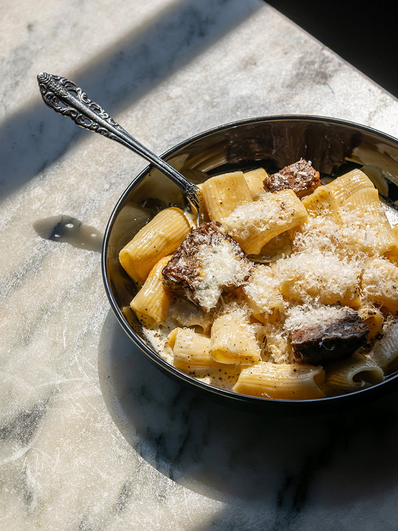 Rigatoni with Braised Short Rib and Parmesan Crema at Bar Gabi