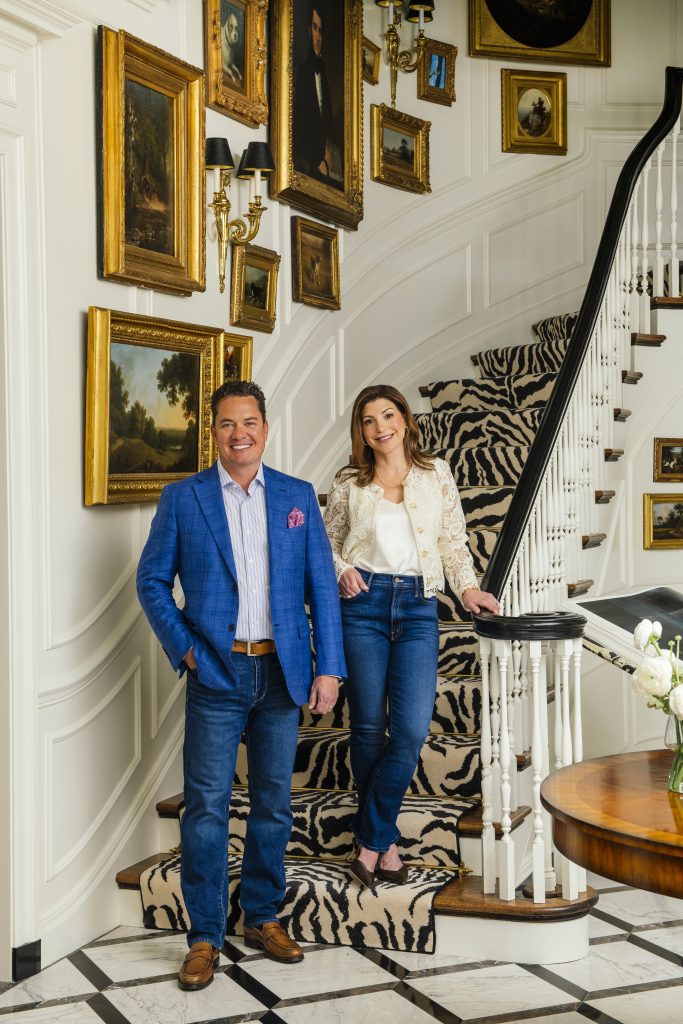 Jon and Lauren Cotton pose in their Grosse Pointe Farms home.