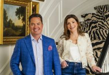 Jon and Lauren Cotton pose in their Grosse Pointe Farms home.