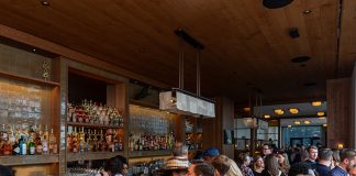 Interior of Pine Hall near the bar.
