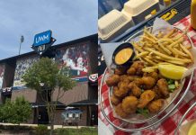 Why UWM Field Should Be the Site of Your Next ‘Cheat Day’ Exterior of UWM Field in Utica, alongside their Shrimp Basket