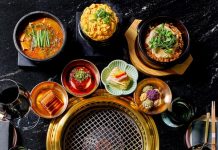 Inside The Dancing Pine, a New Korean Steakhouse at Sakura Novi A spread of food at The Dancing Pine at Sakura Novi