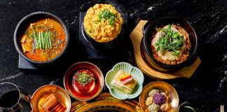 A spread of food at The Dancing Pine at Sakura Novi