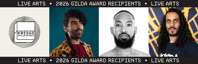 2026 Gilda Award recipients in Live Arts (L-R): Levon Kafafian, Chris Woolfolk, Ayman "Mino" Aboutaleb.