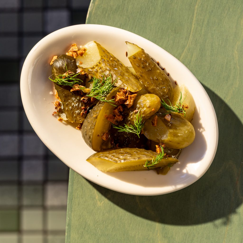 Brined cucumbers at Rose's in Detroit