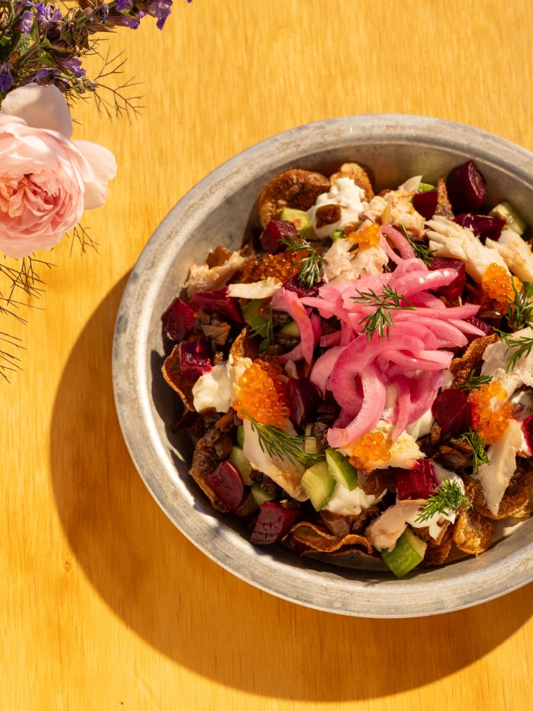 Surówka z buraczków (salad with carrots, beets, pear, and honey thyme vinaigrette) at Rose's in Detroit