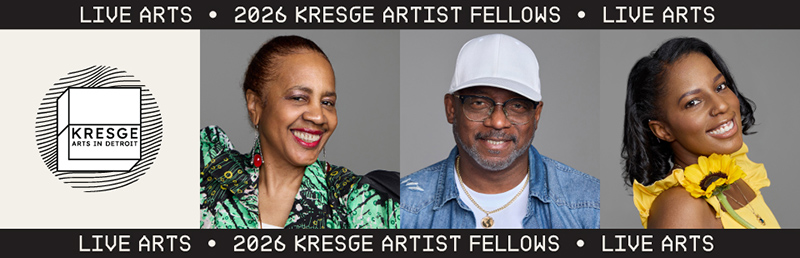 2026 Kresge Artist Fellows in Live Arts (L-R): Karen Prall, Ed Miller, Galaxy.