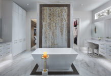 A Look Inside a Luxe Oakland Township Home by Art | Harrison Interiors A stunning bathroom suite.