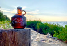 Bière de Mac Brew Works: A Beer-lover’s Paradise in Mackinaw City A howler from Bière de Mac on the beach