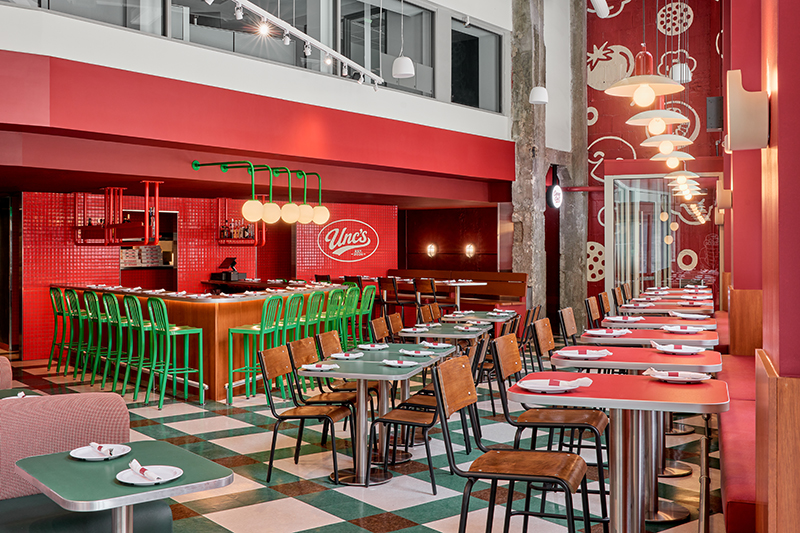 Interior of Unc's Pizza, which opened this month, part of metro Detroit's dining news for August 2026