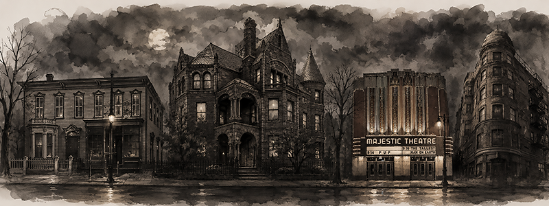 An animated rendering of allegedly haunted places in Detroit.