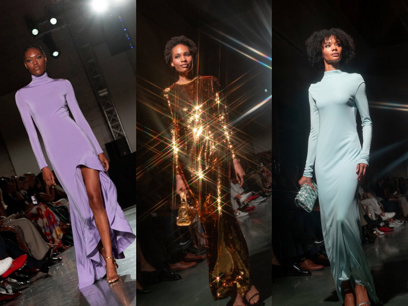Models showcased designs by Ralph Lauren, Silvia Tcherassi, Helmut Lang, Stella McCartney, Dolce & Gabbana, Valentino, Tom Ford, and more on the DIA runway.