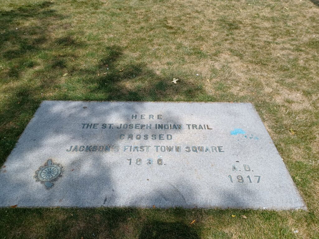 Marker representing the St. Joseph Indian Trail