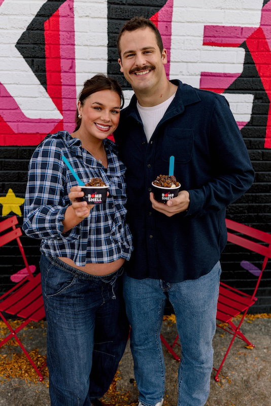 Callie and Sam LaPorta with ice cream sundaes
