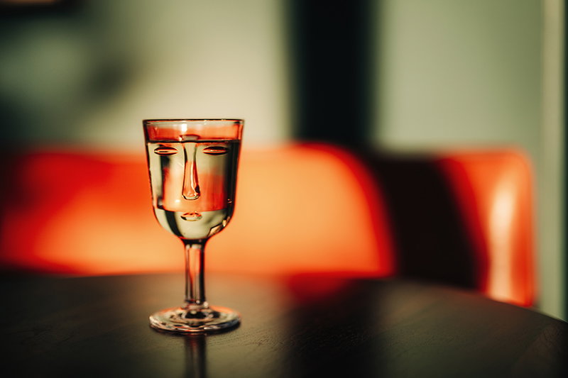 Closeup of a cocktail served at Noble Lounge