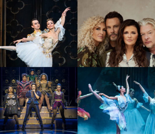 Clockwise from top left: Cinderella; Little Big Town, The Nutcracker; and Six: The Musical.