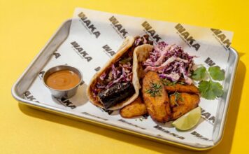 Chapati eggplant wrap at Waka, a metro Detroit restaurant that opened in Fall 2026