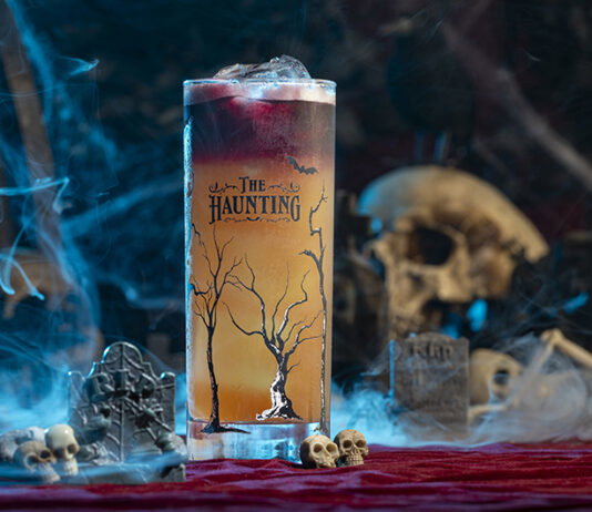 Halloween Pop-Up Bars in Metro Detroit A spooky Halloween cocktail near spider webs and skulls