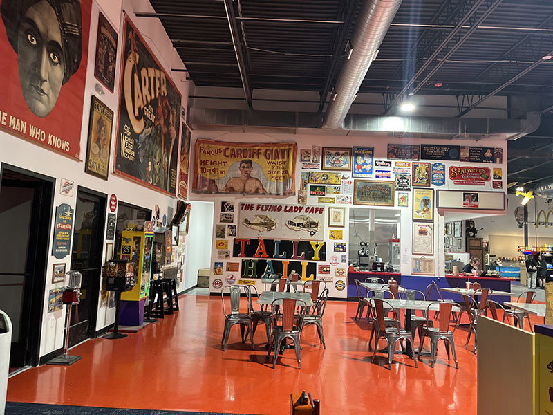 A seating area at Marvin’s Marvelous Mechanical Museum