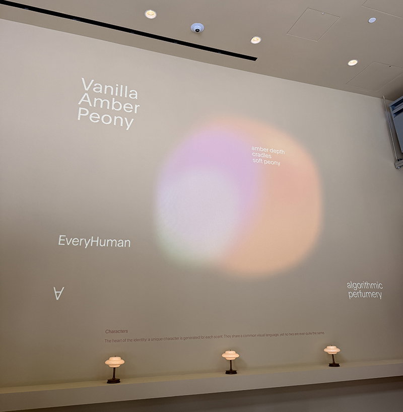custom animated character representing your EveryHuman scent projected onto a wall