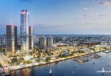 Rendering of Bedrock's plan for redeveloping the Renaissance Center