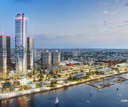 Dan Gilbert Pledges $1 Billion Toward Nonprofit that Would Own and Redevelop the Renaissance Center Rendering of Bedrock's plan for redeveloping the Renaissance Center